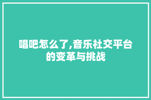 唱吧怎么了,音乐社交平台的变革与挑战 小程序开发