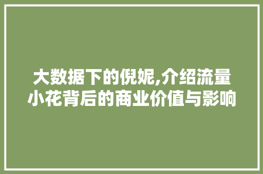 大数据下的倪妮,介绍流量小花背后的商业价值与影响力