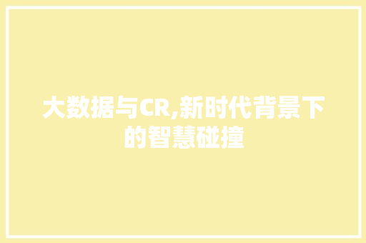 大数据与CR,新时代背景下的智慧碰撞 英文谷歌算法