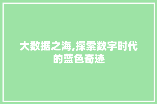 大数据之海,探索数字时代的蓝色奇迹