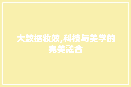 大数据妆效,科技与美学的完美融合