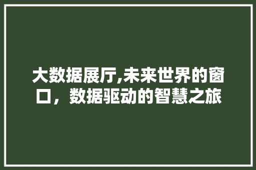 大数据展厅,未来世界的窗口，数据驱动的智慧之旅