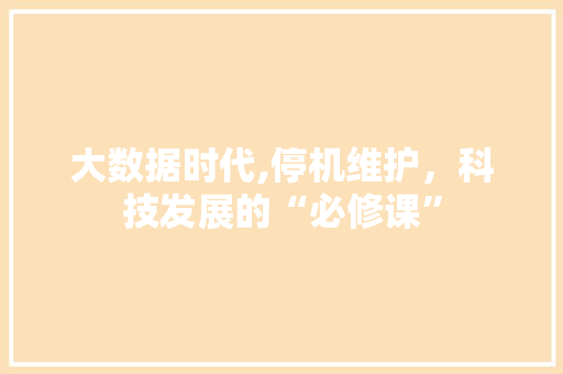 大数据时代,停机维护，科技发展的“必修课”