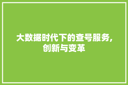 大数据时代下的查号服务,创新与变革 百度算法