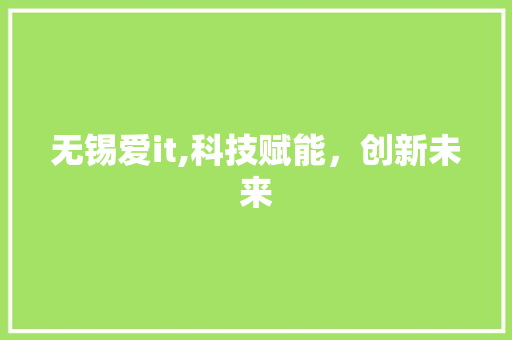无锡爱it,科技赋能，创新未来 360搜优化
