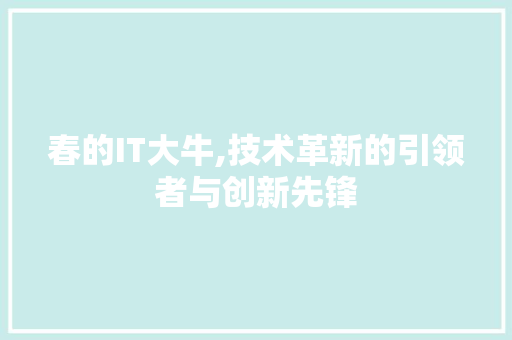 春的IT大牛,技术革新的引领者与创新先锋