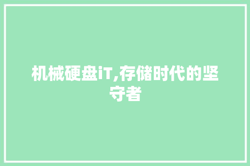 机械硬盘iT,存储时代的坚守者