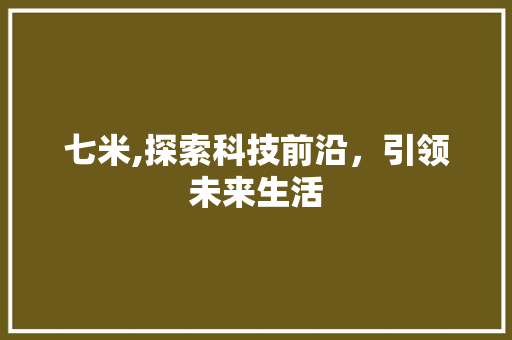 七米,探索科技前沿，引领未来生活
