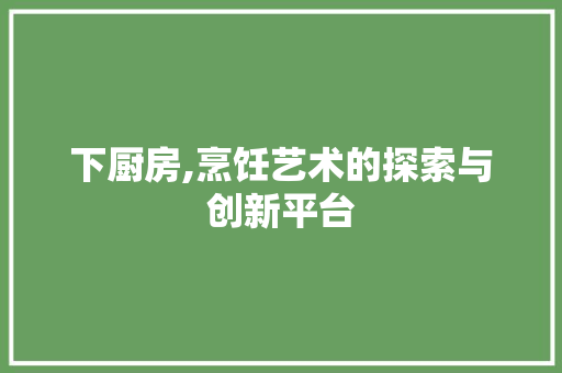 下厨房,烹饪艺术的探索与创新平台 百度算法