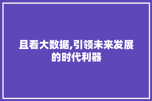 且看大数据,引领未来发展的时代利器 头条优化
