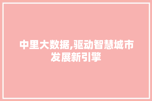 中里大数据,驱动智慧城市发展新引擎 百度算法