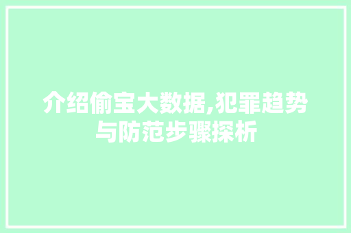 介绍偷宝大数据,犯罪趋势与防范步骤探析 seo技术
