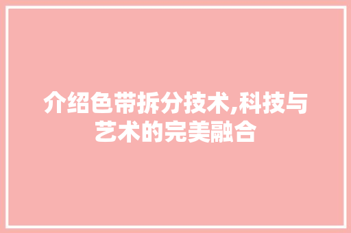 介绍色带拆分技术,科技与艺术的完美融合 网站开发