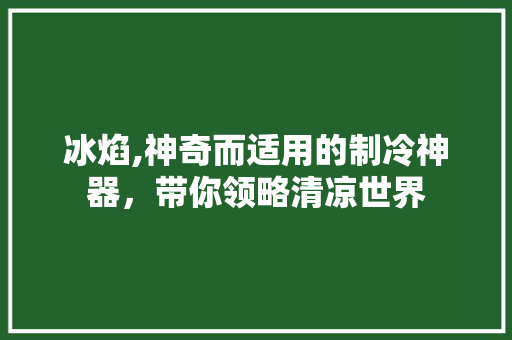 冰焰,神奇而适用的制冷神器，带你领略清凉世界