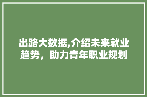 出路大数据,介绍未来就业趋势，助力青年职业规划