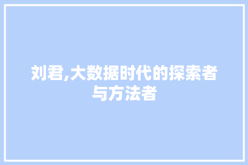 刘君,大数据时代的探索者与方法者 头条优化