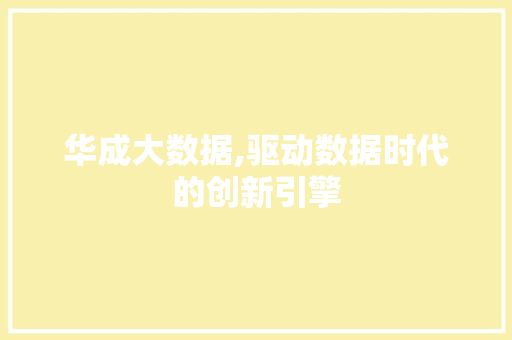 华成大数据,驱动数据时代的创新引擎 网站优化