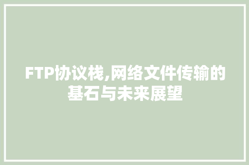 FTP协议栈,网络文件传输的基石与未来展望