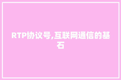 RTP协议号,互联网通信的基石 百度算法