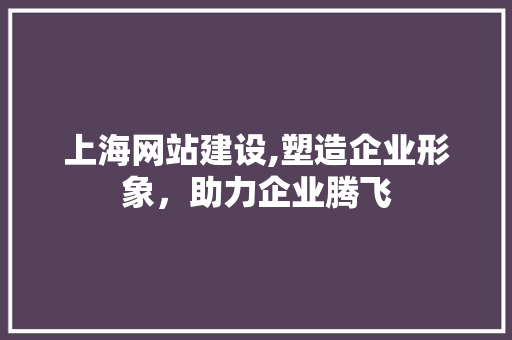 上海网站建设,塑造企业形象，助力企业腾飞