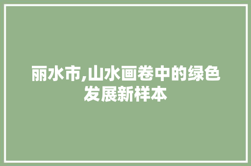 丽水市,山水画卷中的绿色发展新样本 英文谷歌算法