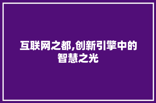 互联网之都,创新引擎中的智慧之光 AI技术学习