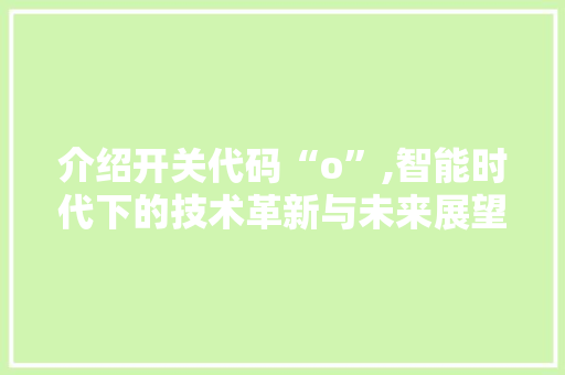 介绍开关代码“o”,智能时代下的技术革新与未来展望 英文谷歌算法