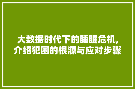 大数据时代下的睡眠危机,介绍犯困的根源与应对步骤 网站开发