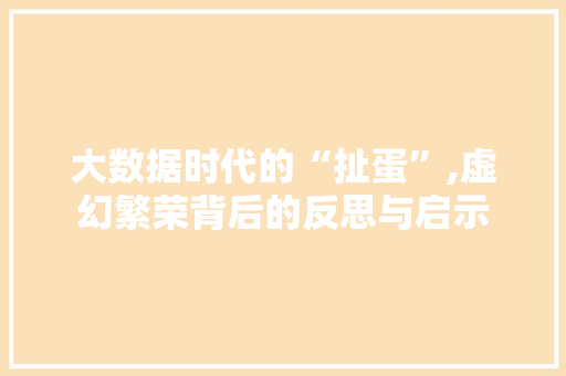 大数据时代的“扯蛋”,虚幻繁荣背后的反思与启示