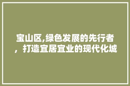 宝山区,绿色发展的先行者，打造宜居宜业的现代化城区