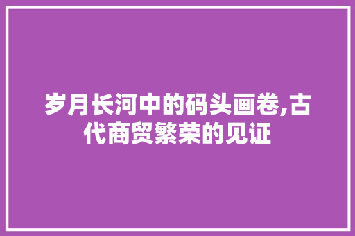岁月长河中的码头画卷,古代商贸繁荣的见证