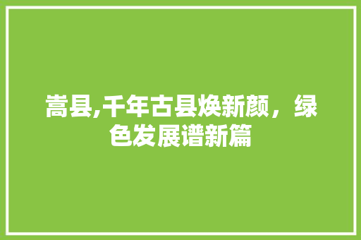嵩县,千年古县焕新颜，绿色发展谱新篇 360搜优化
