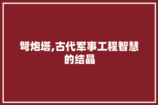 弩炮塔,古代军事工程智慧的结晶