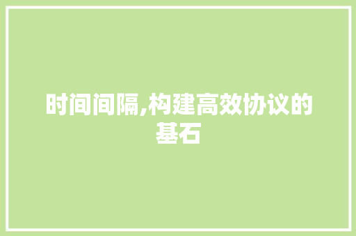 时间间隔,构建高效协议的基石