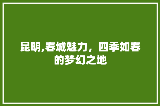 昆明,春城魅力，四季如春的梦幻之地 360搜优化