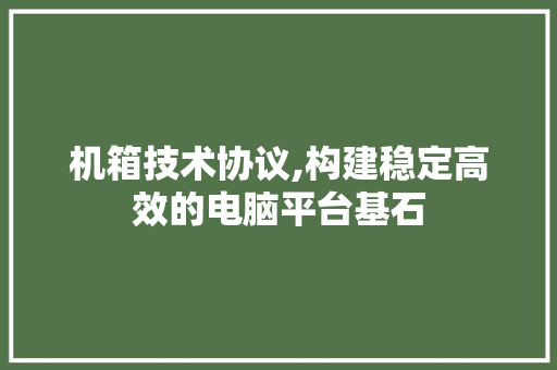 机箱技术协议,构建稳定高效的电脑平台基石
