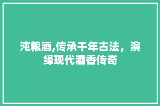 沌粮酒,传承千年古法，演绎现代酒香传奇 网站开发