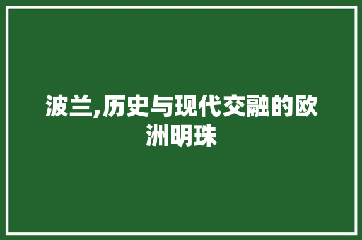 波兰,历史与现代交融的欧洲明珠