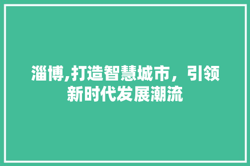淄博,打造智慧城市，引领新时代发展潮流