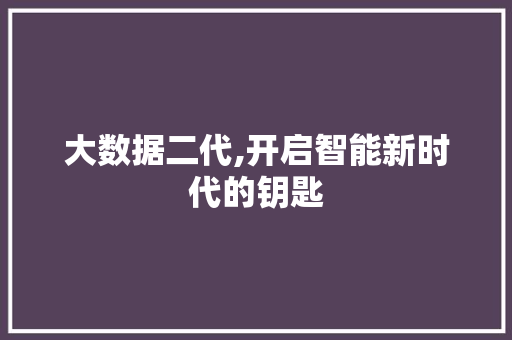 大数据二代,开启智能新时代的钥匙 搜狗优化