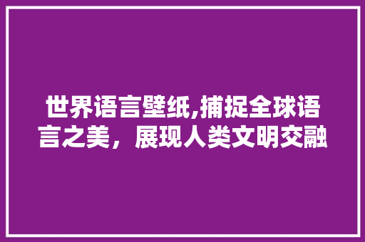 世界语言壁纸,捕捉全球语言之美，展现人类文明交融
