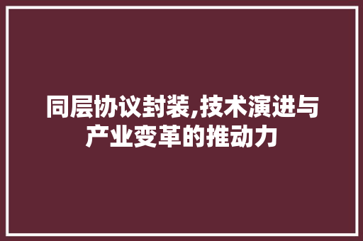 同层协议封装,技术演进与产业变革的推动力
