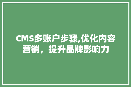 CMS多账户步骤,优化内容营销，提升品牌影响力