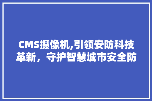 CMS摄像机,引领安防科技革新，守护智慧城市安全防线