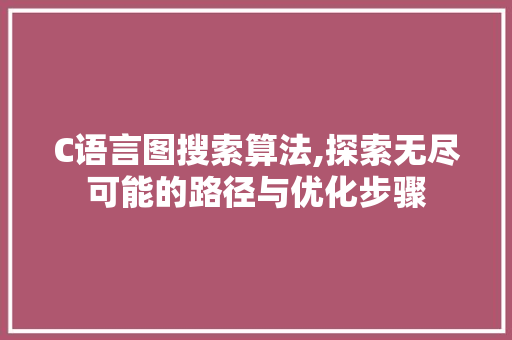 C语言图搜索算法,探索无尽可能的路径与优化步骤