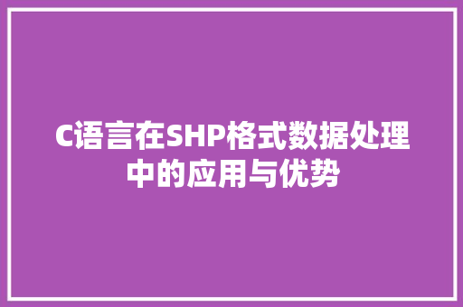 C语言在SHP格式数据处理中的应用与优势
