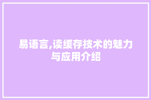 易语言,读缓存技术的魅力与应用介绍