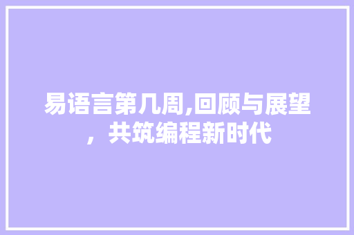 易语言第几周,回顾与展望，共筑编程新时代