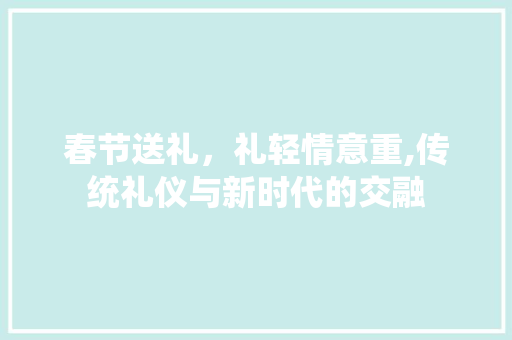 春节送礼，礼轻情意重,传统礼仪与新时代的交融 360搜优化