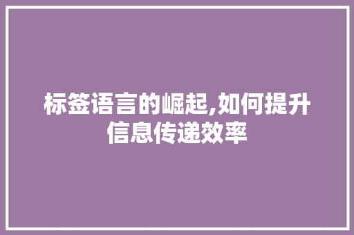 标签语言的崛起,如何提升信息传递效率